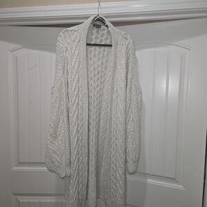 TOP SHOP Cozy Cream Knit Long Sleeve  Cardigan /Coat Size 12